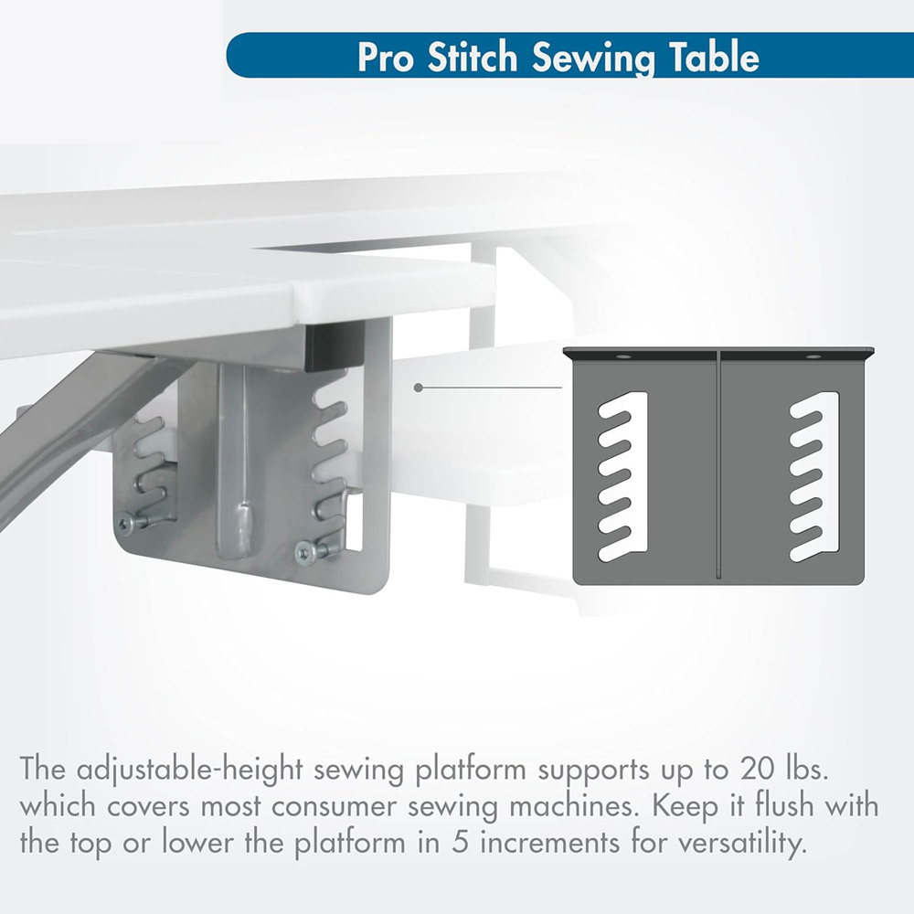 Sewing Online Pro Stitch 13381 Grey and White Sewing Machine and Hobby Table with Storage Image 5