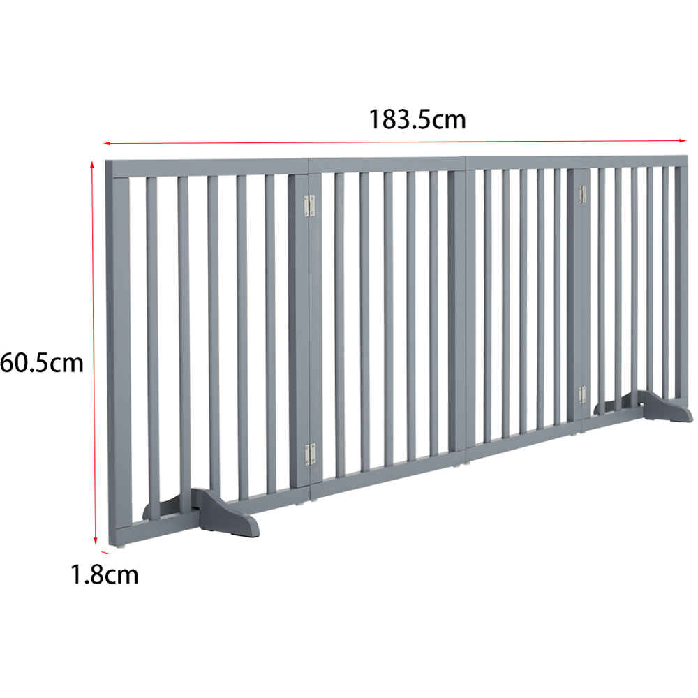 H&O Direct 4 Panel Wooden Foldable Freestanding Pet Gate Image 6