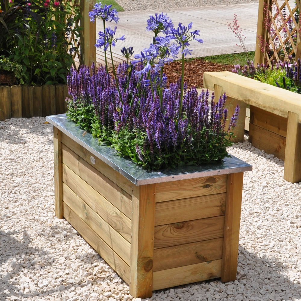 Forest Garden Wooden Cambridge Planter 1m x 50cm Image 3