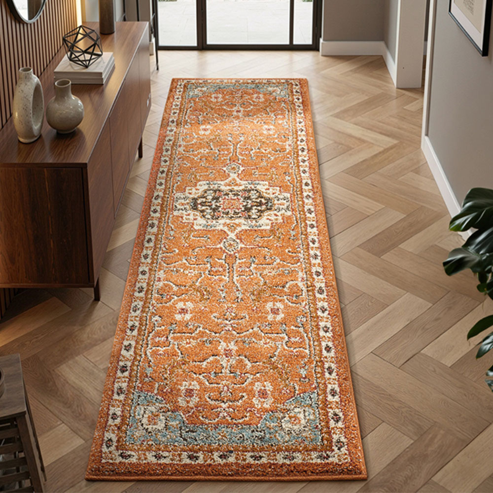 Portland HMC 5570 Terracotta Cashmere Rug 60 x 230cm Image 1