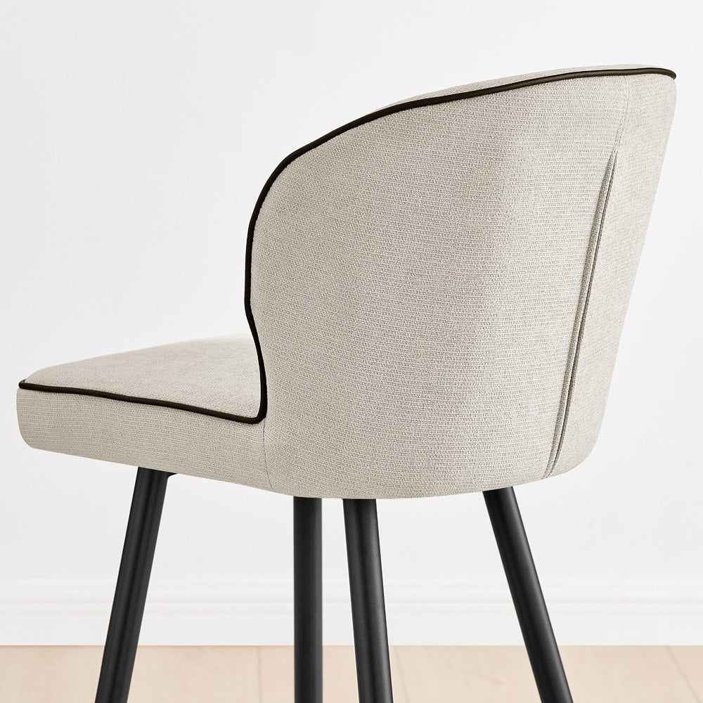 Furniturebox Carmel Cream and Black Bar Stool Set of 2 Image 3