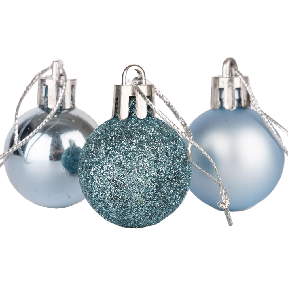 Shatchi 3cm Light Blue Shatterproof Christmas Baubles 12 Pack Image 2