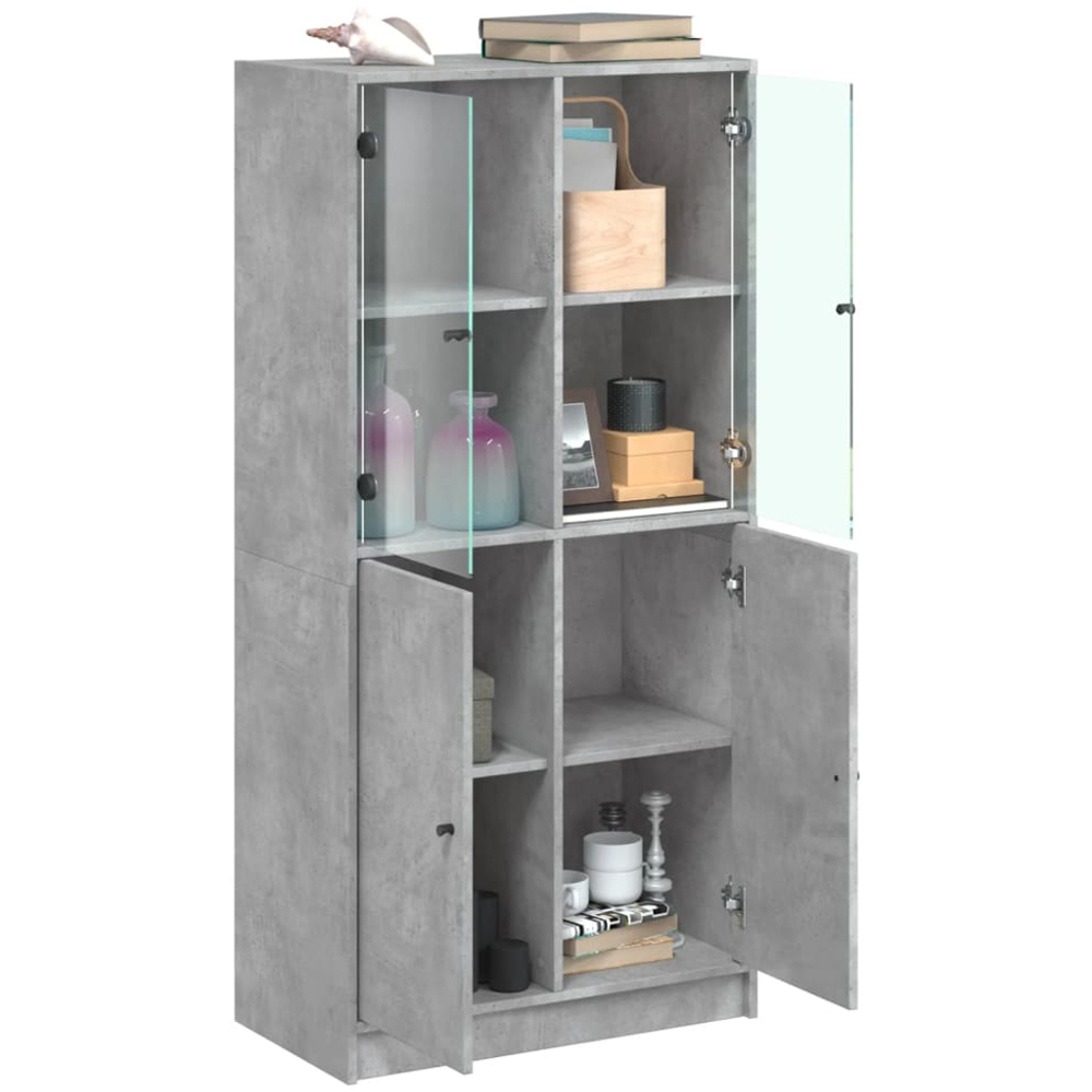 vidaXL 4 Door Concrete Grey Highboard Image 4