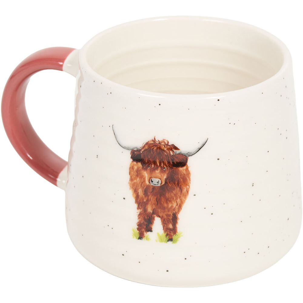Highland Cow Large Ribbed Mug Neutral Image 4
