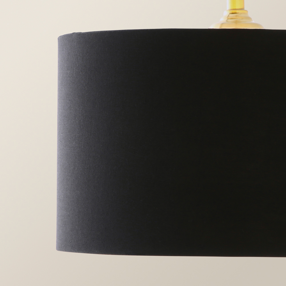 ValueLights Reni Black and Gold Drum Shade 3 Drop Bar Gold Diner LED Ceiling Lights Image 3