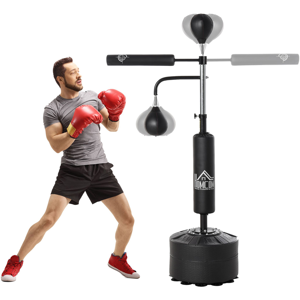 HOMCOM 3 in 1 Black Freestanding Adjustable Boxing Punching Bag Stand Image 3