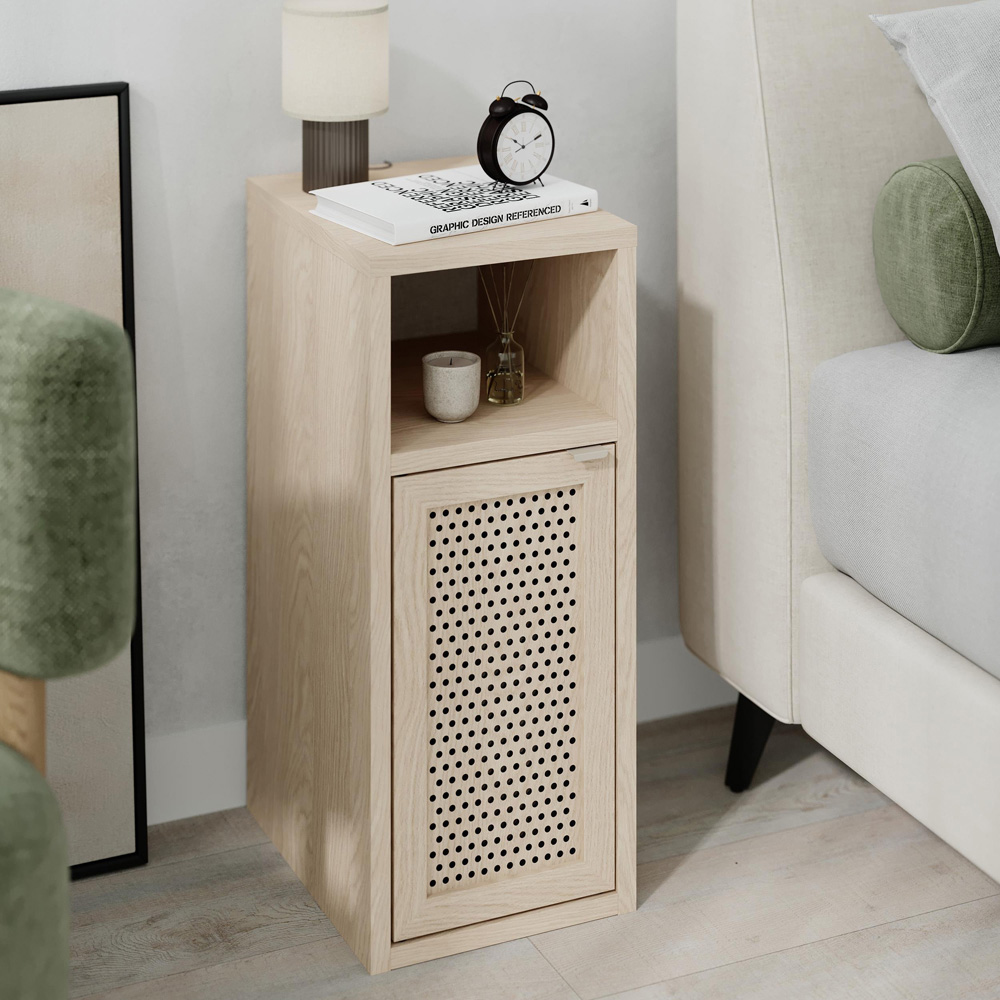 Decortie New Inca Single Door Single Shelf Sonoma Oak Bedside Table Image 3
