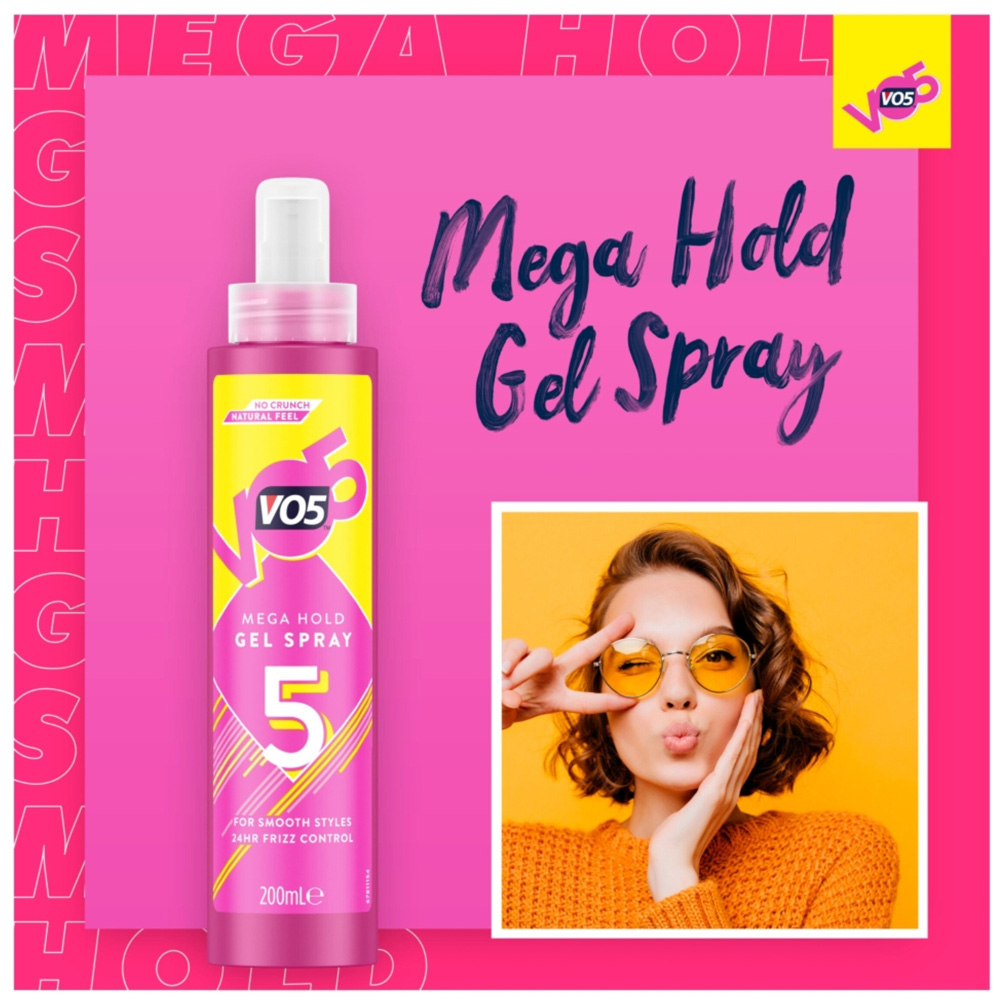 VO5 Natural 72H Slick Styles Mega Hold Hair Gel Spray 200ml 6 Pack Image 7