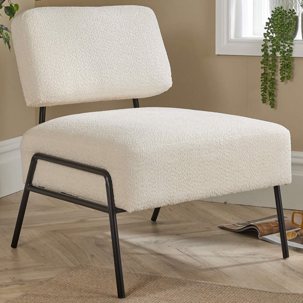 Home Source Montana Cream Boucle Chair Image 1