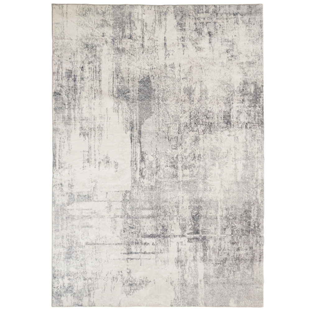 tectake Nadira Black and Beige Abstract Pattern Non-Slip Rug 340 x 240cm Image 1