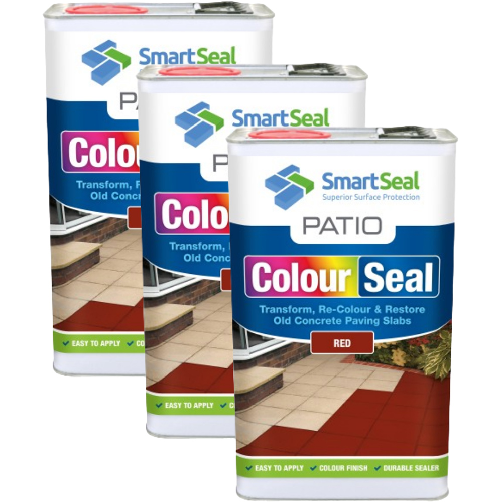 SmartSeal Red Patio ColourSeal 5L 3 Pack Image 1
