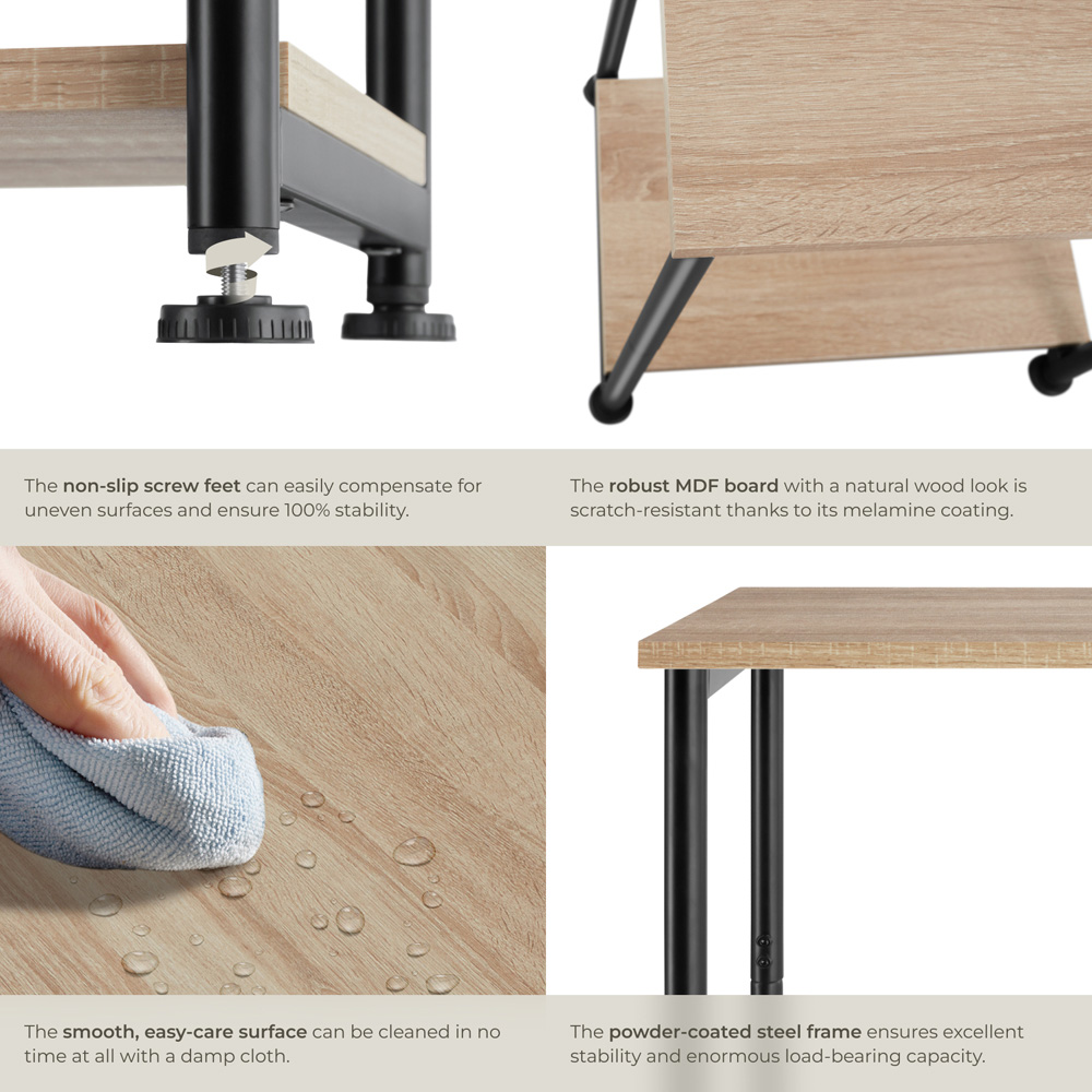 Tectake Yonkers Single Shelf Sonoma Oak Bedside Table Image 6
