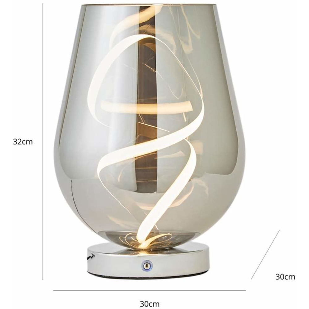 ValueLights Helix Smoked Glass Integrated LED Table Lamp Image 7