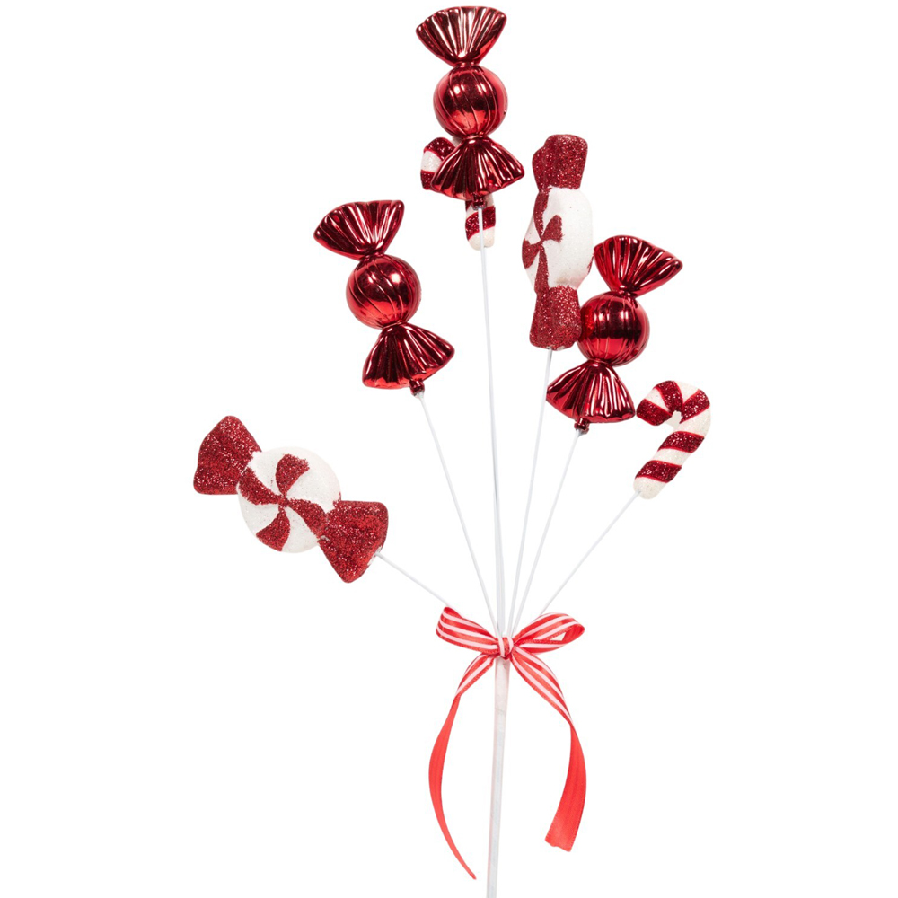 Sweetie Candy Cane Pick Red Image 3
