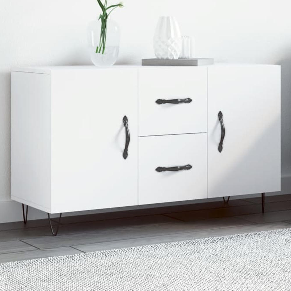 vidaXL 2 Door 2 Drawer White Sideboard Image 1