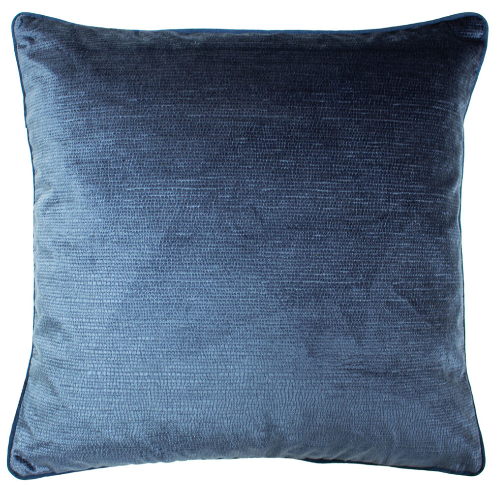 Paoletti Stella Navy Textured Cushion Image 1