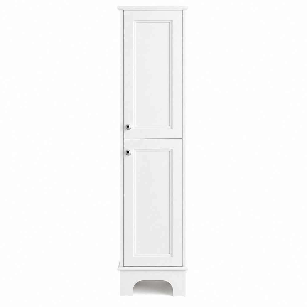 Go Bathrooms Ferris 2 Door Matt Whit Tall Floor Standing Storage Unit Image 3