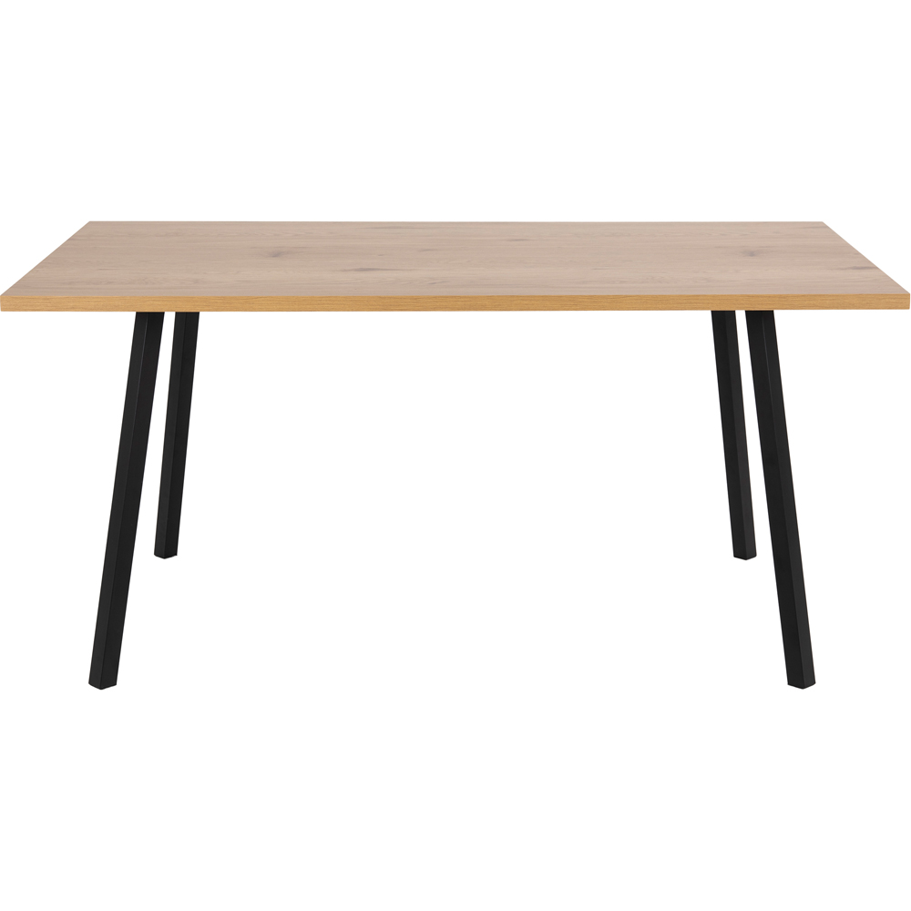 Florence Cenny 6 Seater Dining Table Oak and Black Image 3