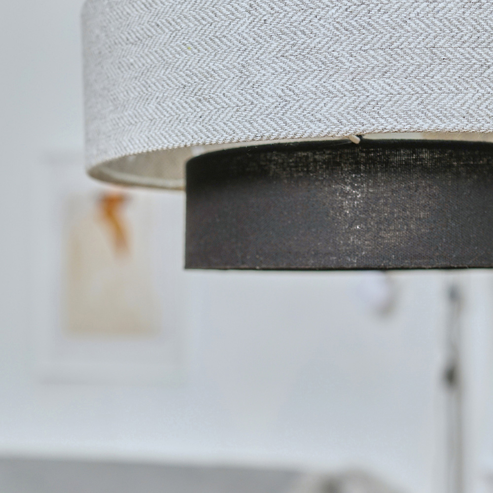 ValueLights Weaver Black and Grey Herringbone Ceiling Lamp Shade Image 5