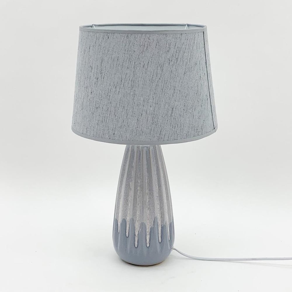 Acacia Home Grey Hand Finished Ceramic Table Lamp Image 3
