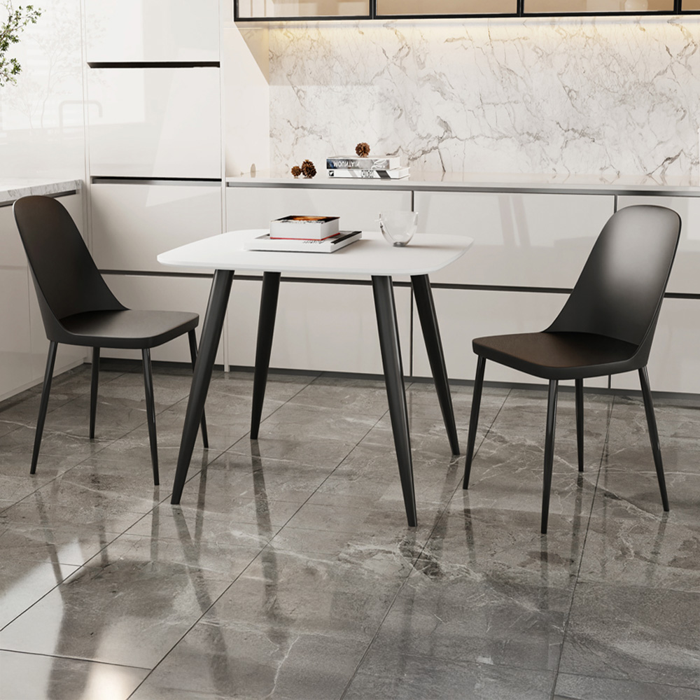 Core Products Aspen 2 Seater Square Dining Set White and Black Image 1