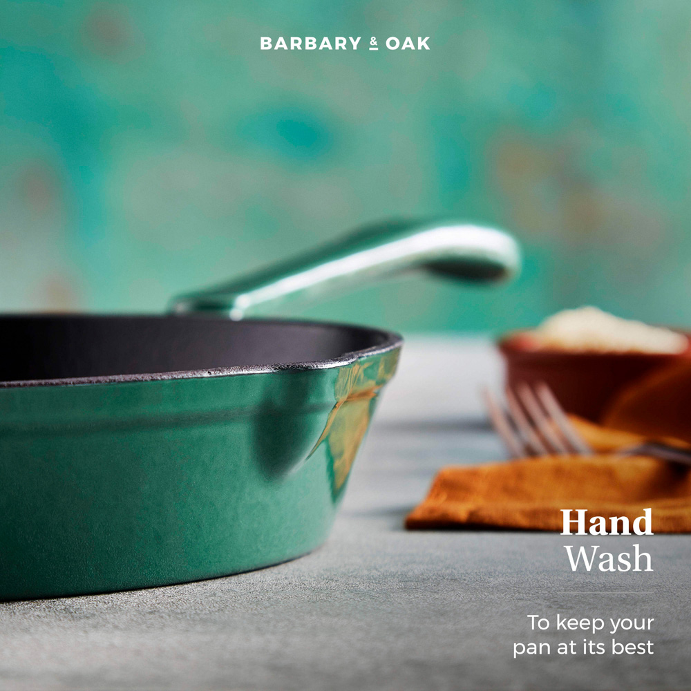 Barbary & Oak 26cm Verdigris Green Cast Iron Frying Pan Image 7