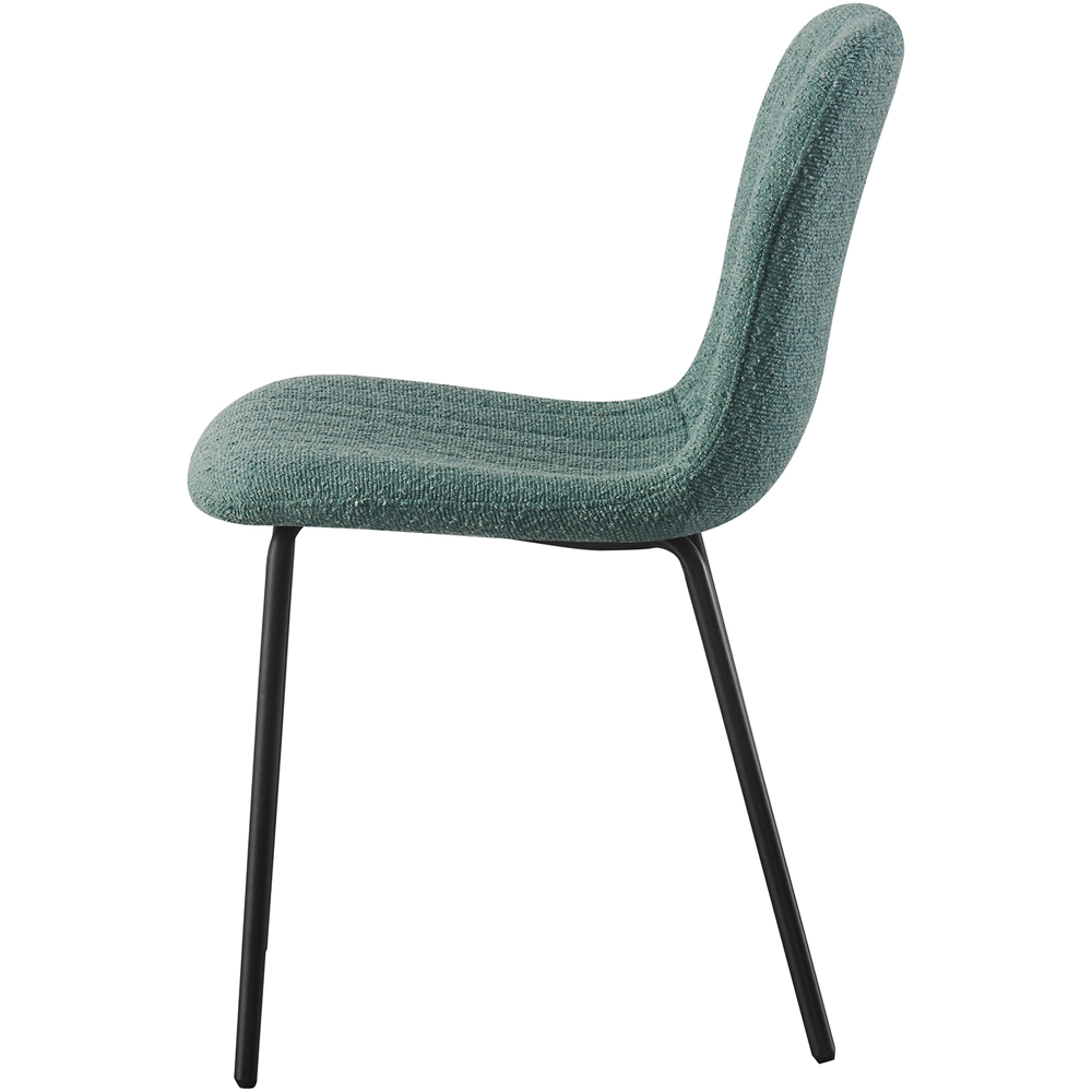 Bella Set of 6 Green Teddy Faux Fur Stitched Design Dining Chairs Image 3