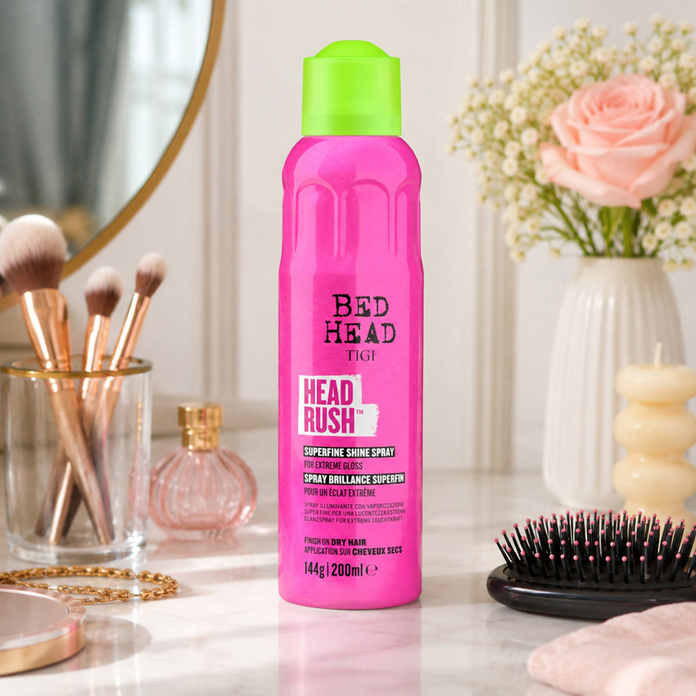 TIGI Bed Head Headrush Smooth and Shiny High Gloss Styling Hair Spray 200ml 3 Pack Image 2