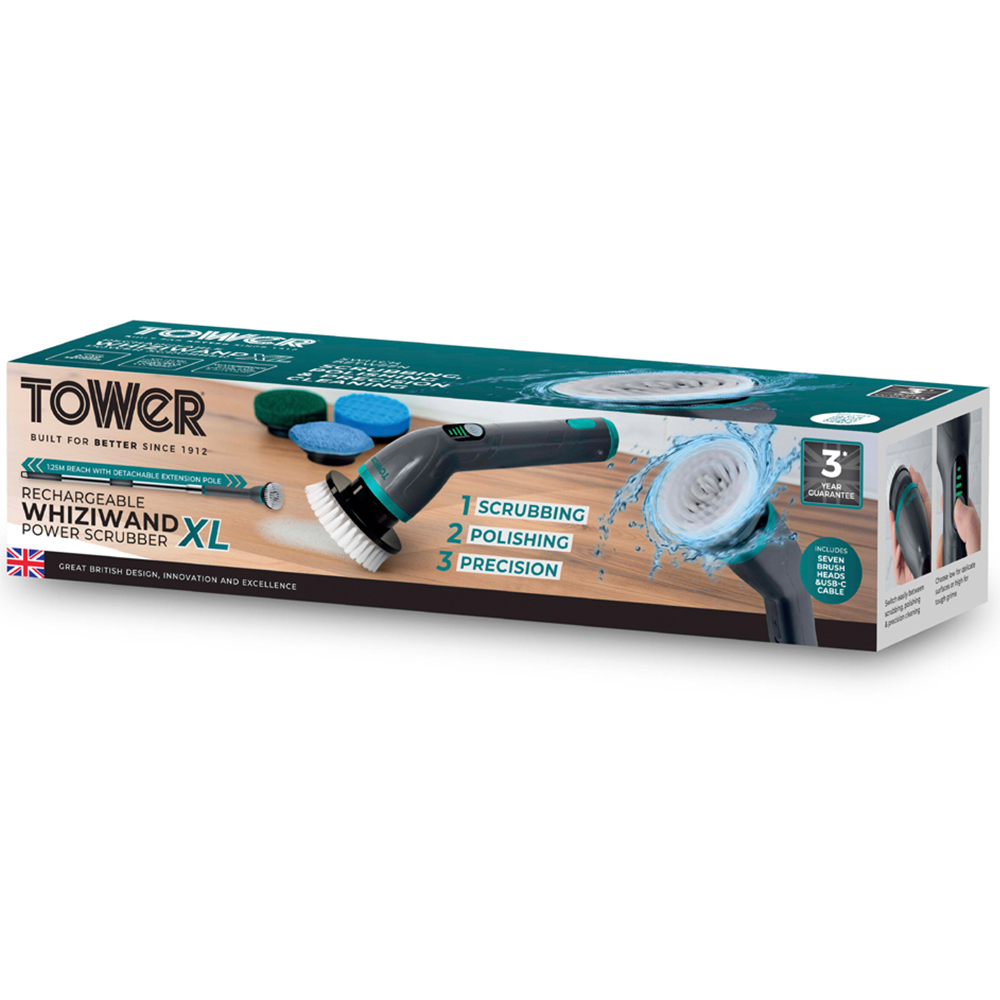 Tower Whiziwand XL Electric Cordless Spin Scrubber with 7 Interchangeable Heads Image 8