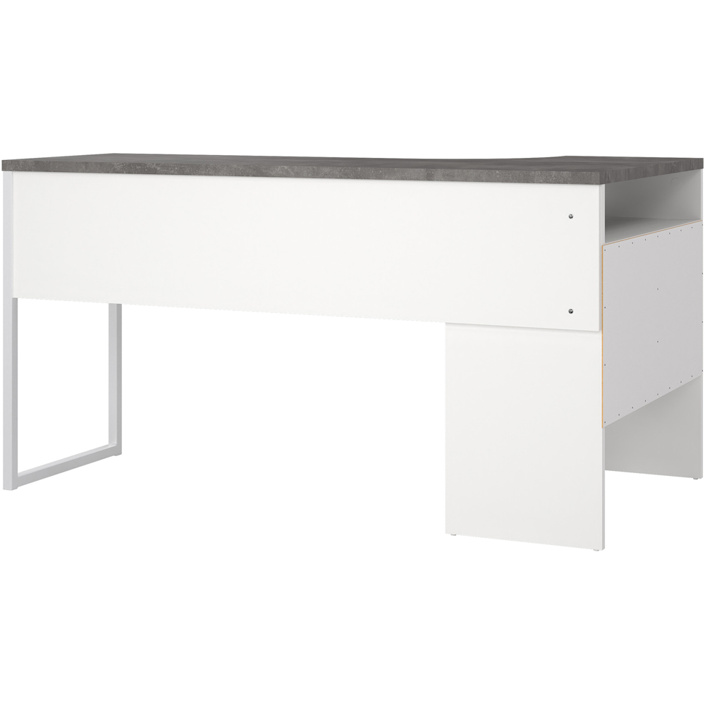 Florence Function Plus 2 Drawer Corner Desk White and Grey Image 4