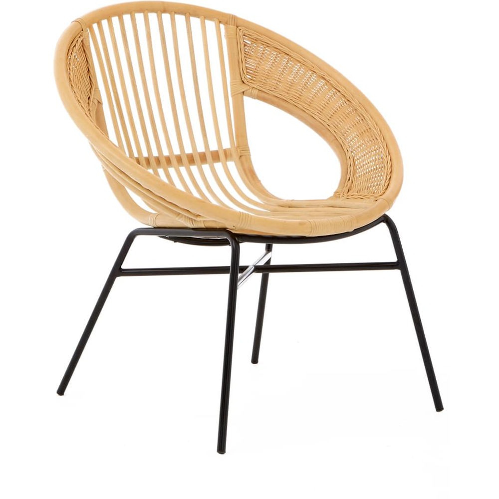 Interiors by Premier Lagom Natural and Black Rattan Chair Image 2