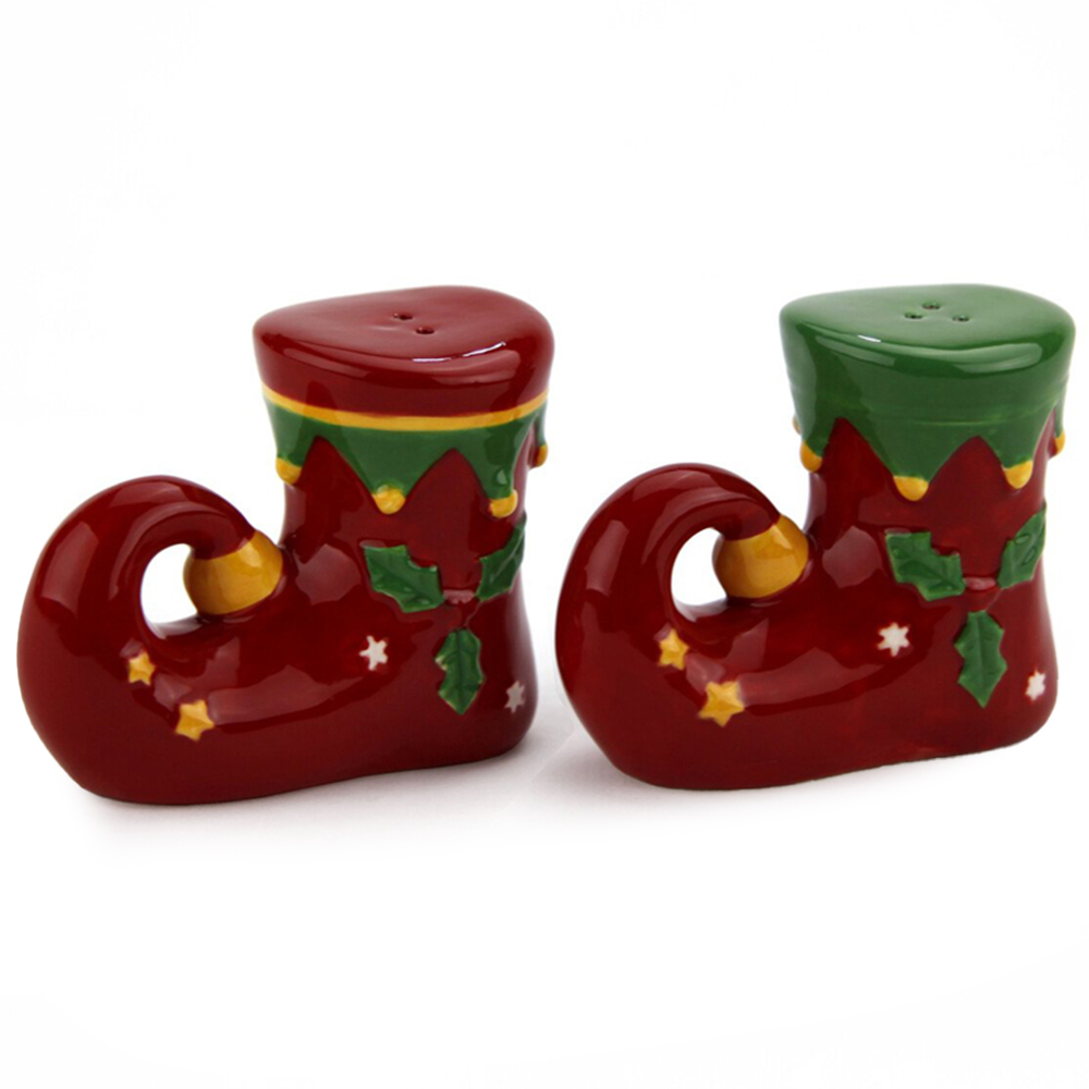 Elf Boot Salt and Pepper Shakers - Red Image