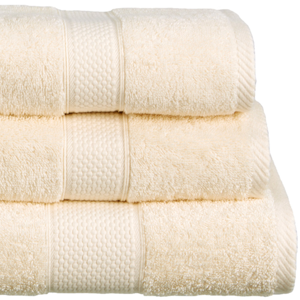 Imperial Ringspun Combed Cotton Cream Turkish Hand Towel 2 Pack Image 2