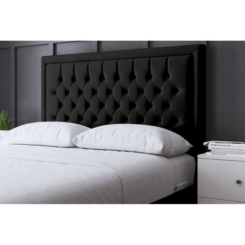 DS Living Allegra Single Black Upholstered Ottoman Bed with Headboard Image 3