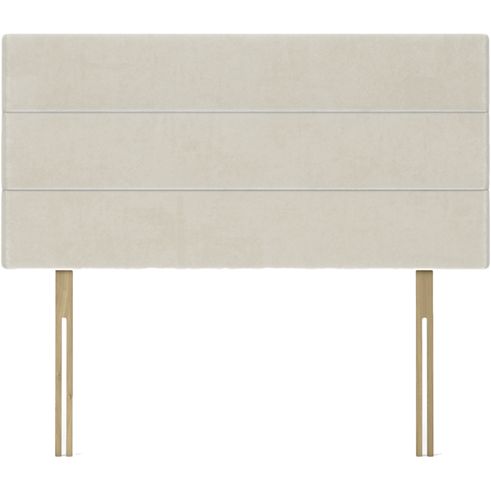 Bedmaster Single Cream Naples Velvet Milan Lined Headboard Image 2