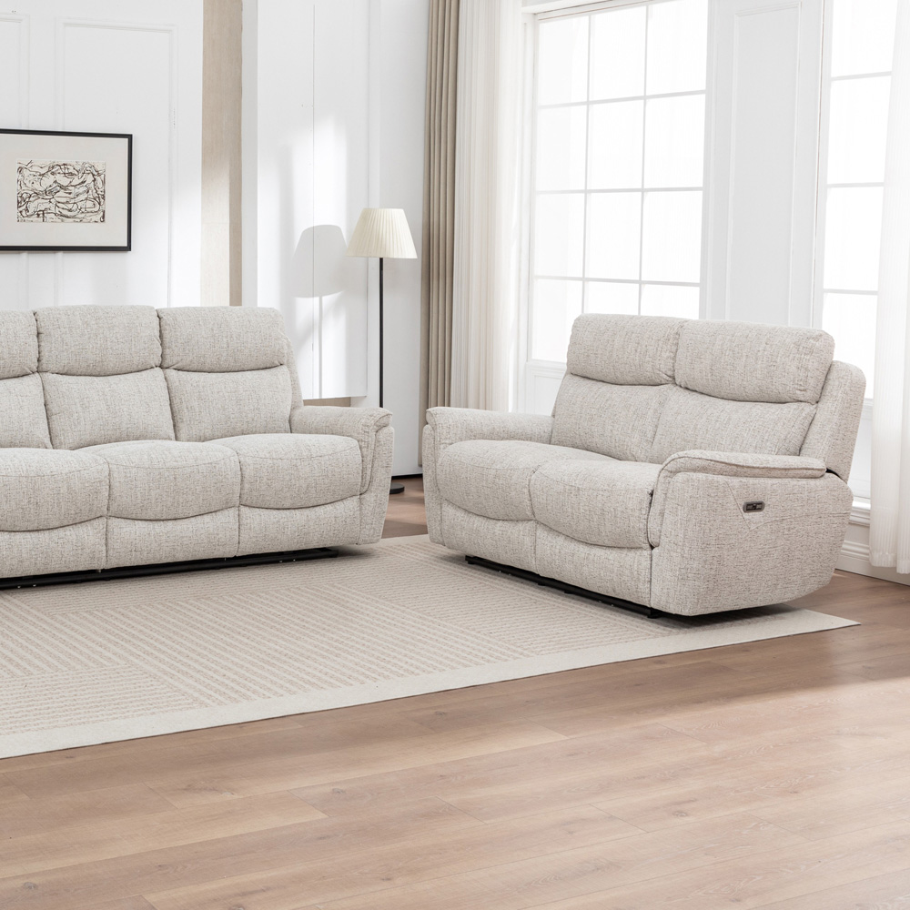 Long Island 2 Seater Beige Recliner Sofa Image 6