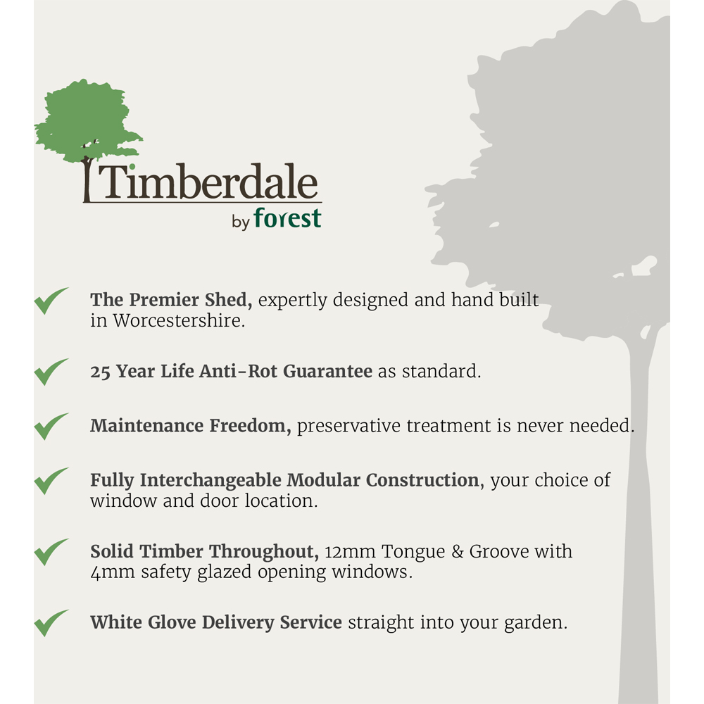 Forest Garden Timberdale 6 x 4ft Single Opening Pent Shed Image 8