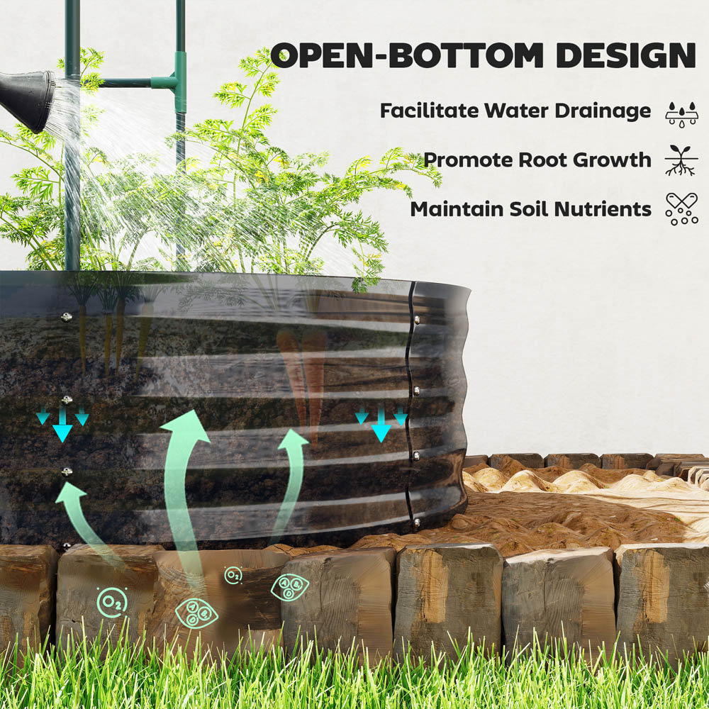 Outsunny Dark Grey Galvanised Raised Garden Bed with Trellis 180 x 90 x 160cm Image 4