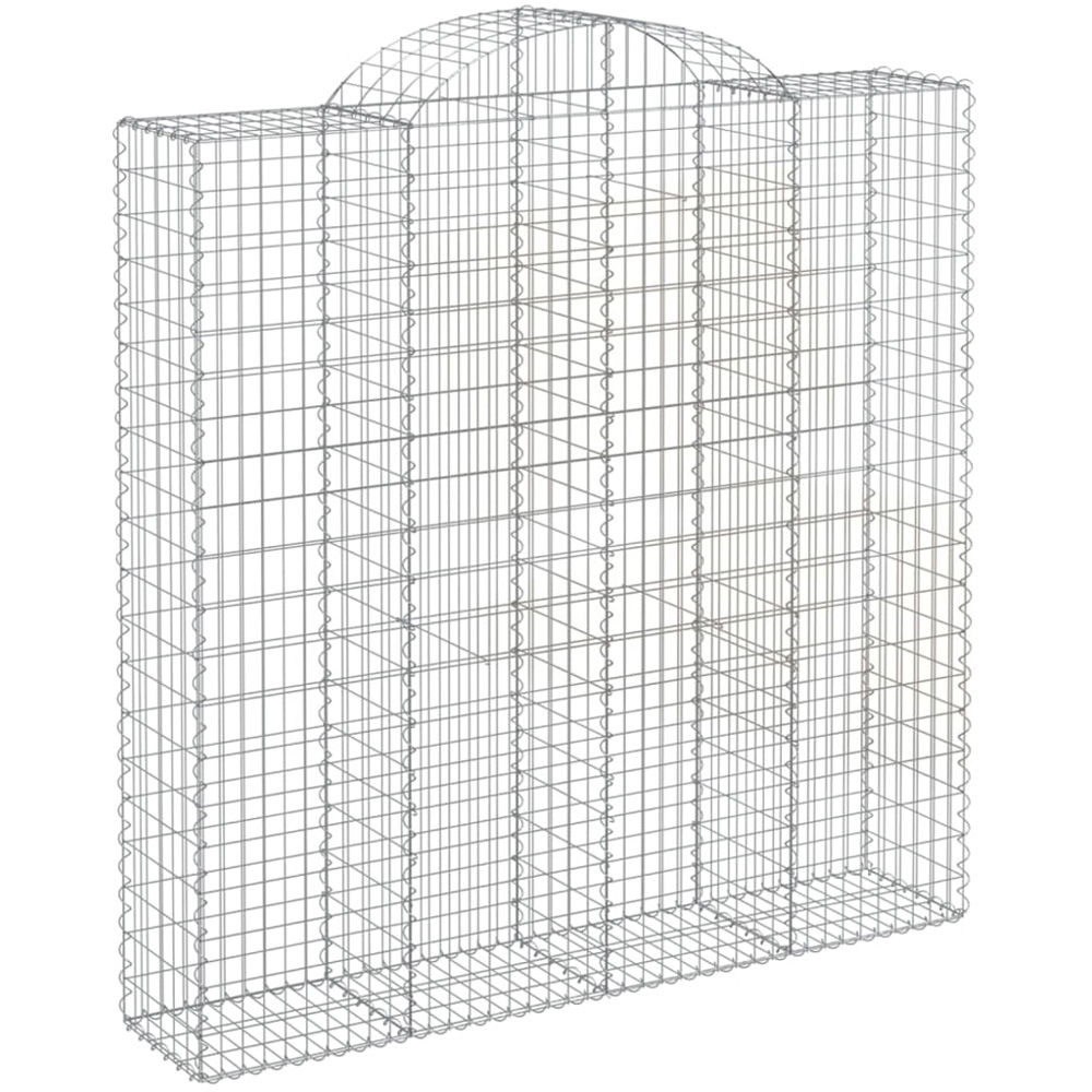 vidaXL Silver Galvanised Iron Arched Gabion Basket 200 x 50 x 200/220cm 12 Pack Image 1