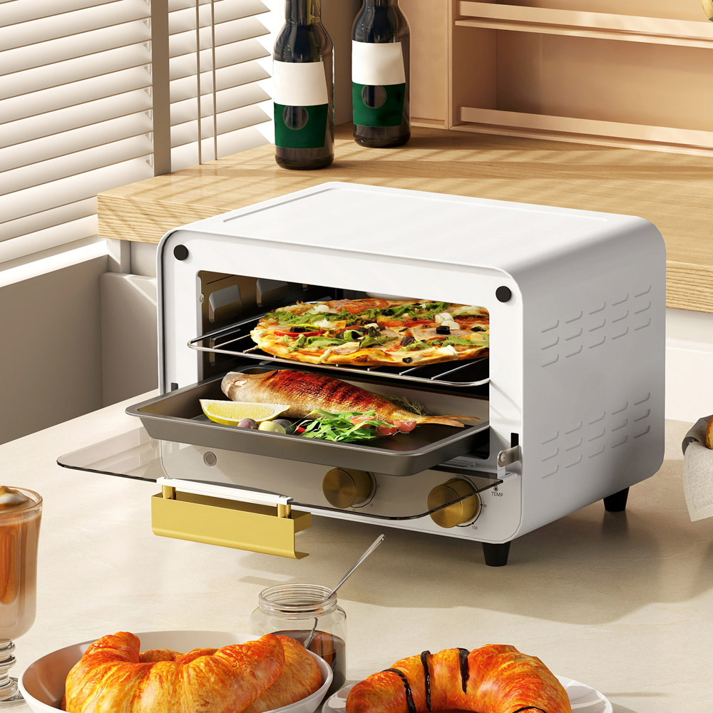 HOMCOM 800-201V70WT White 12L Mini Toaster Oven 750W Image 3