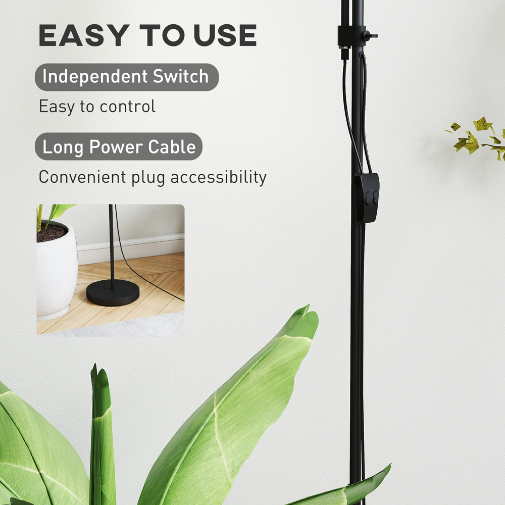 HOMCOM 2 Way Black Mother Child Floor Lamp with 3 Colour Temperatures Image 7