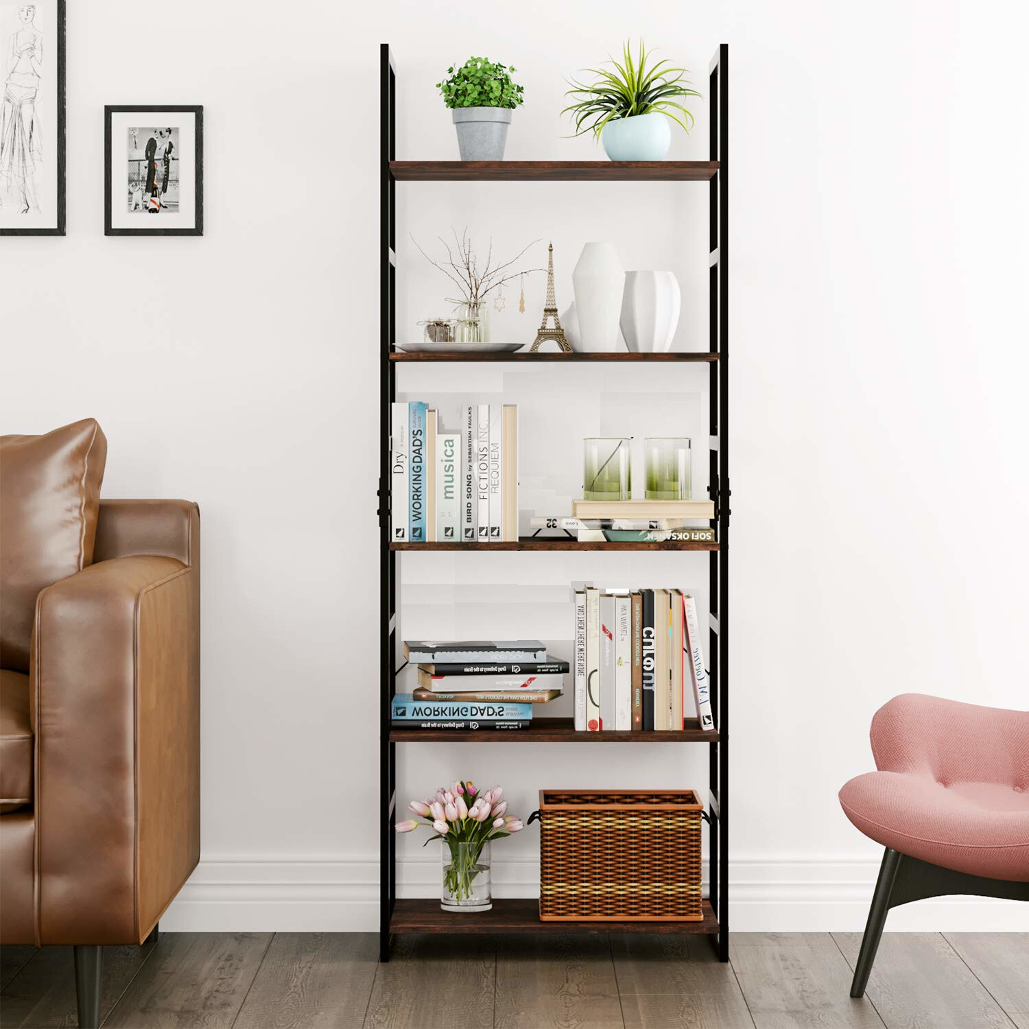 Rustic Shelving Unit - Brown Image 1