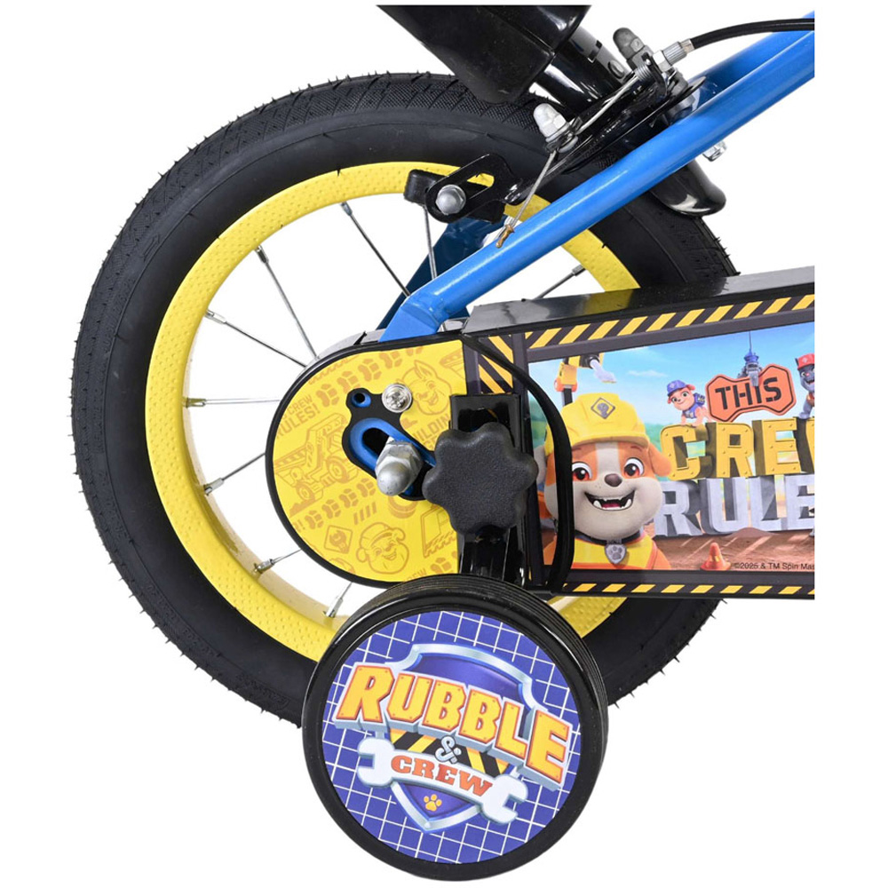 Volare Rubble and Crew Kids 12 inch Multicolour Bike with Stabilisers Image 6
