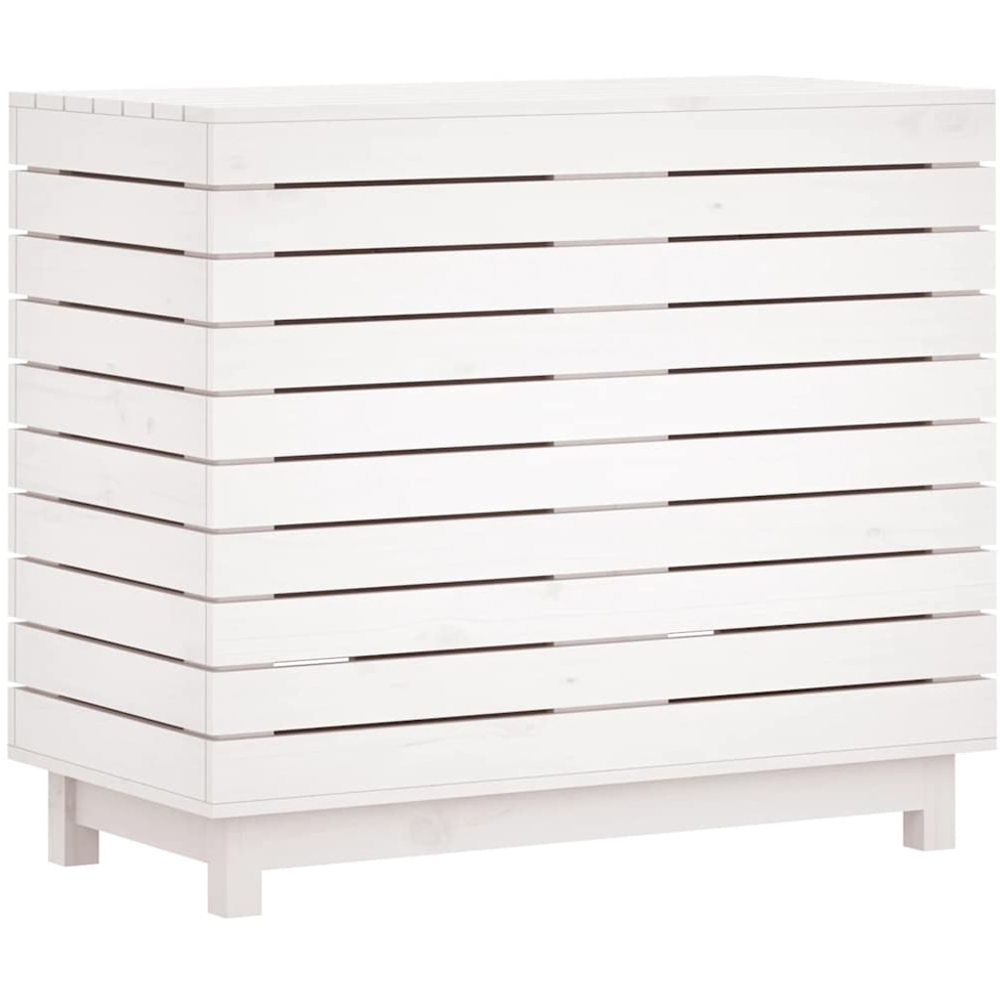 vidaXL White Solid Pine Wood Laundry Basket 88.5 x 44 x 76cm Image 6