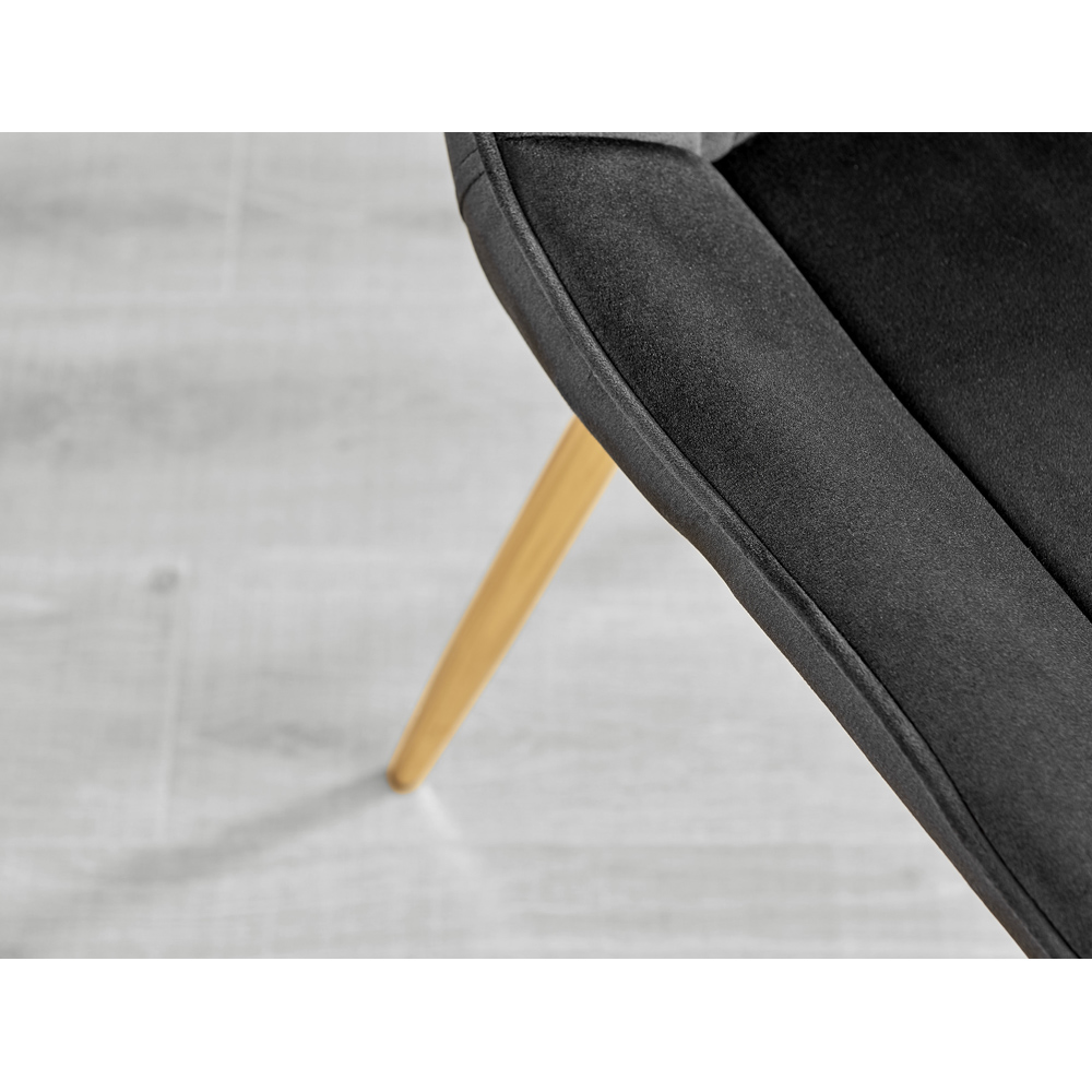 Furniturebox Cesano Set of 2 Black and Gold Velvet Dining Chair Image 8