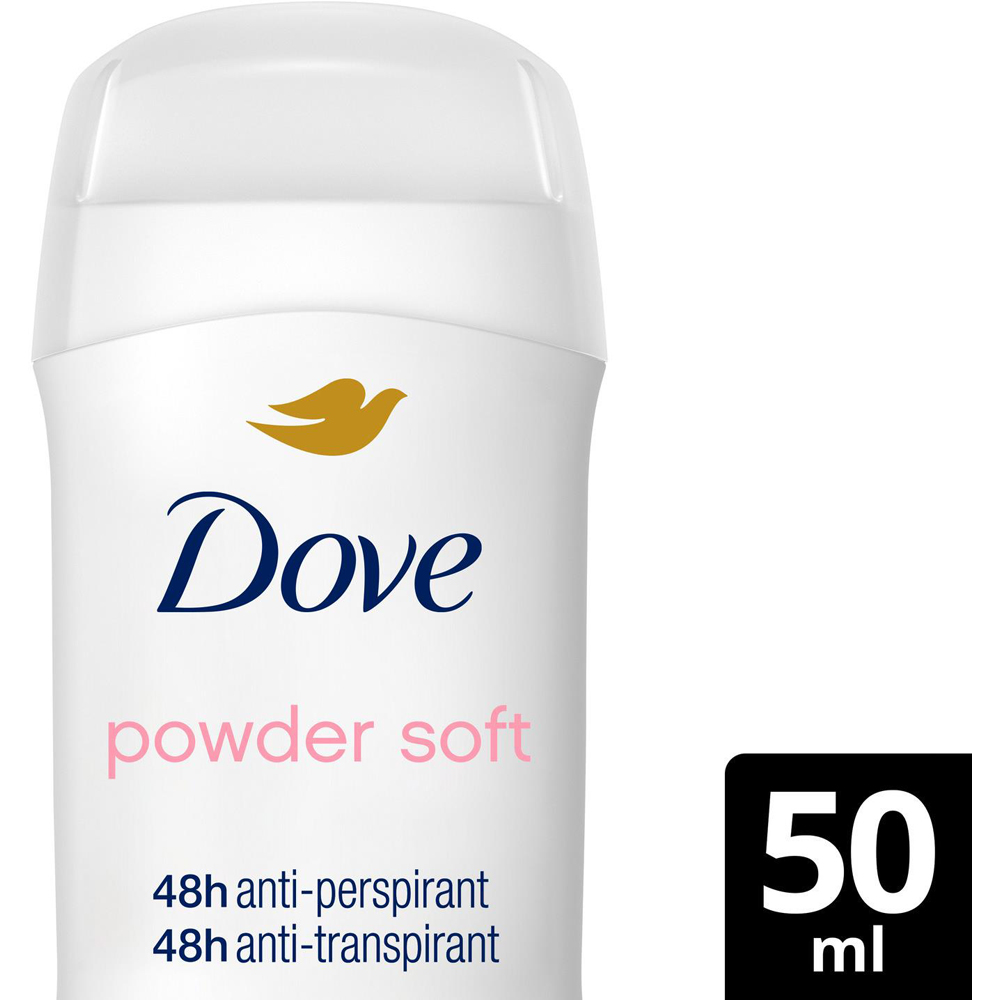 Dove Women Powder Soft Anti-Perspirant Deo Stick 50ml 24 Pack Image 3