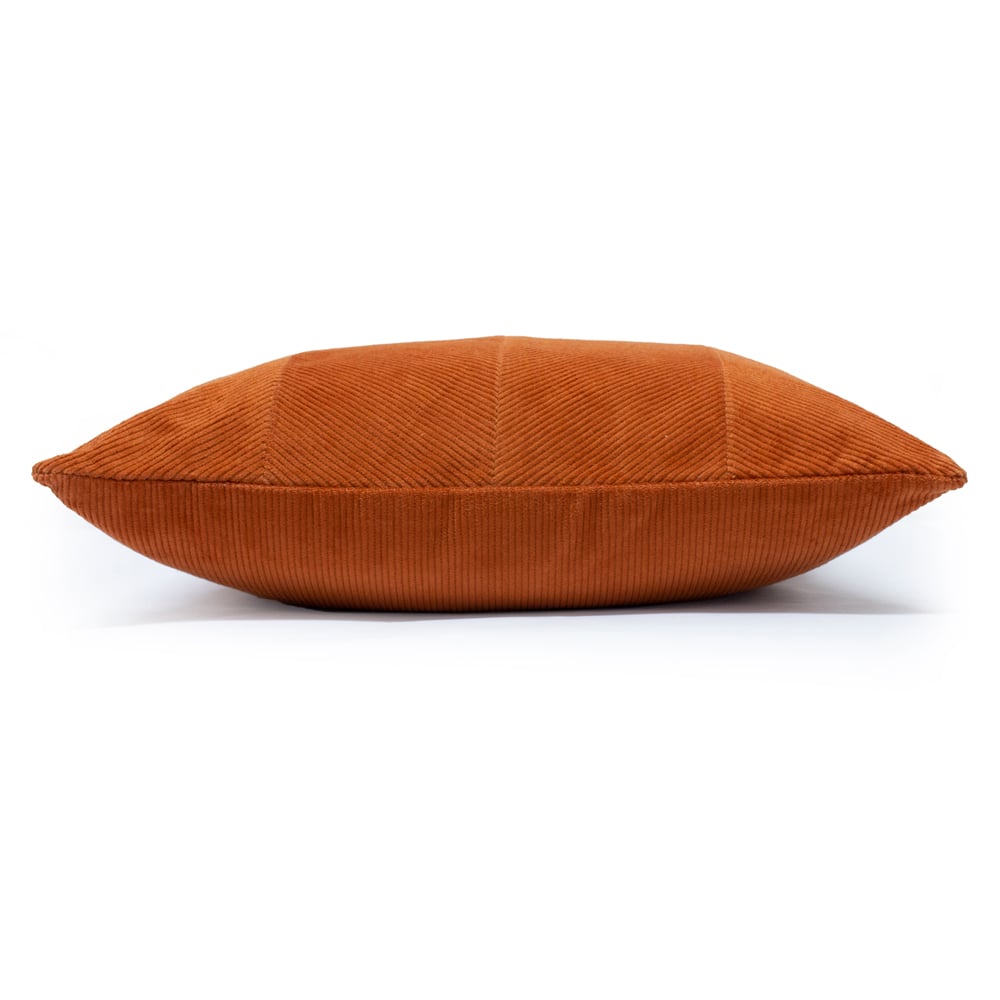 furn. Jagger Rust Orange Ribbed Corduroy Cushion Image 5