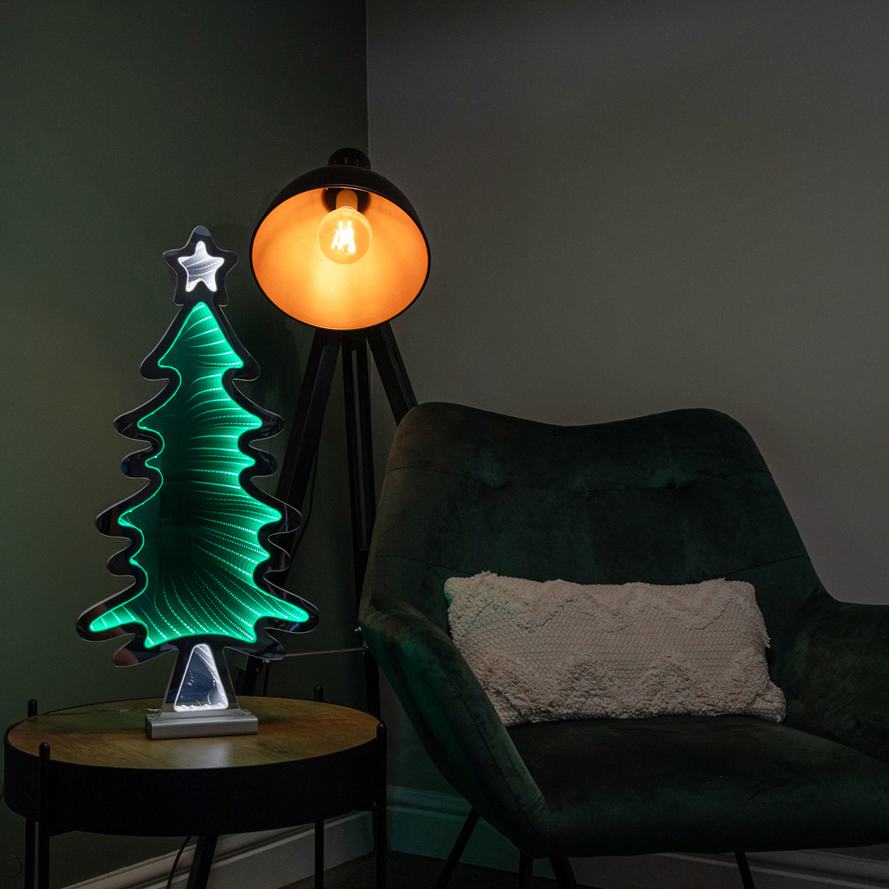 Samuel Alexander Green and Warm White LED Light Up Christmas Tree Infinity Decoration 60cm Image 2