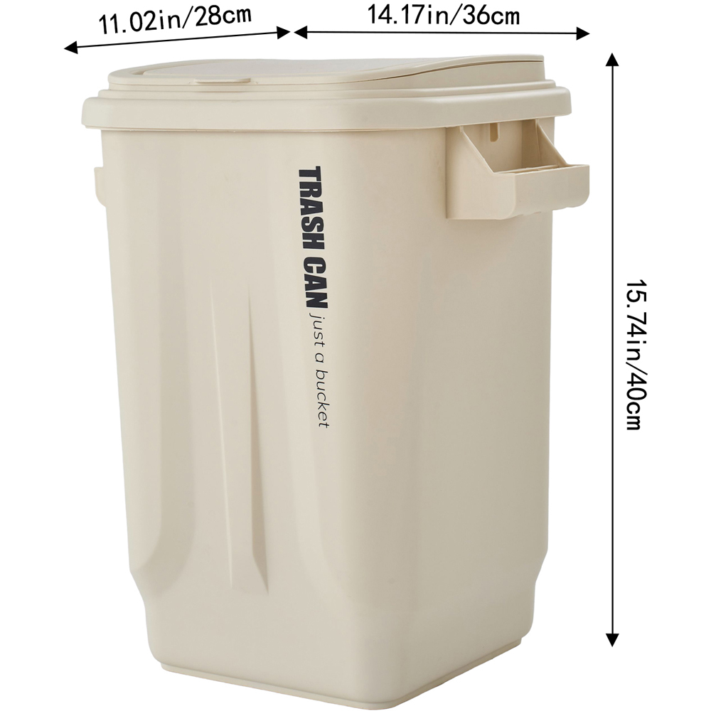 Living and Home Stackable Cream Industrial Style Flip Lid Rubbish Bin 32L Image 8