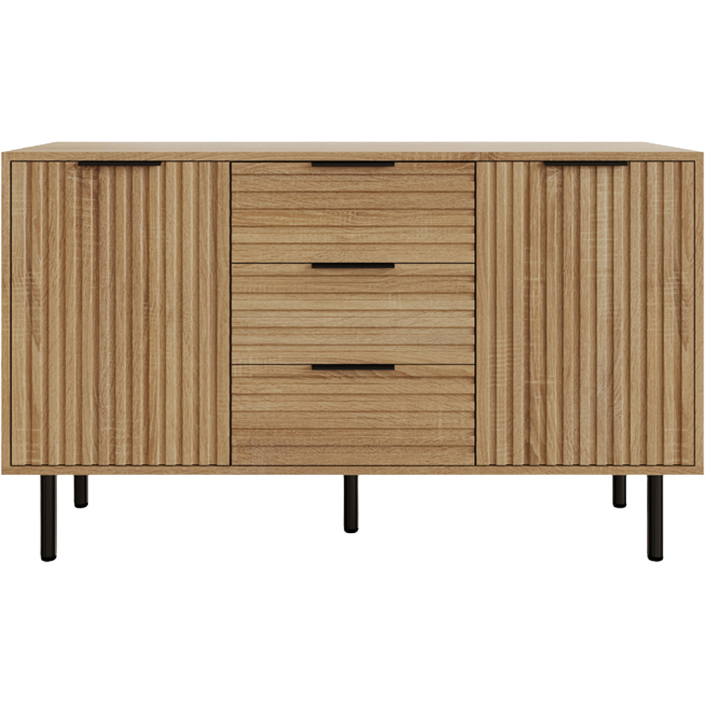 GFW Nervata 2 Door 3 Drawer Oak Sideboard Image 4